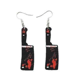 Earrings, Bloody Knives #1, NIP, Horror Movie Night Accessory